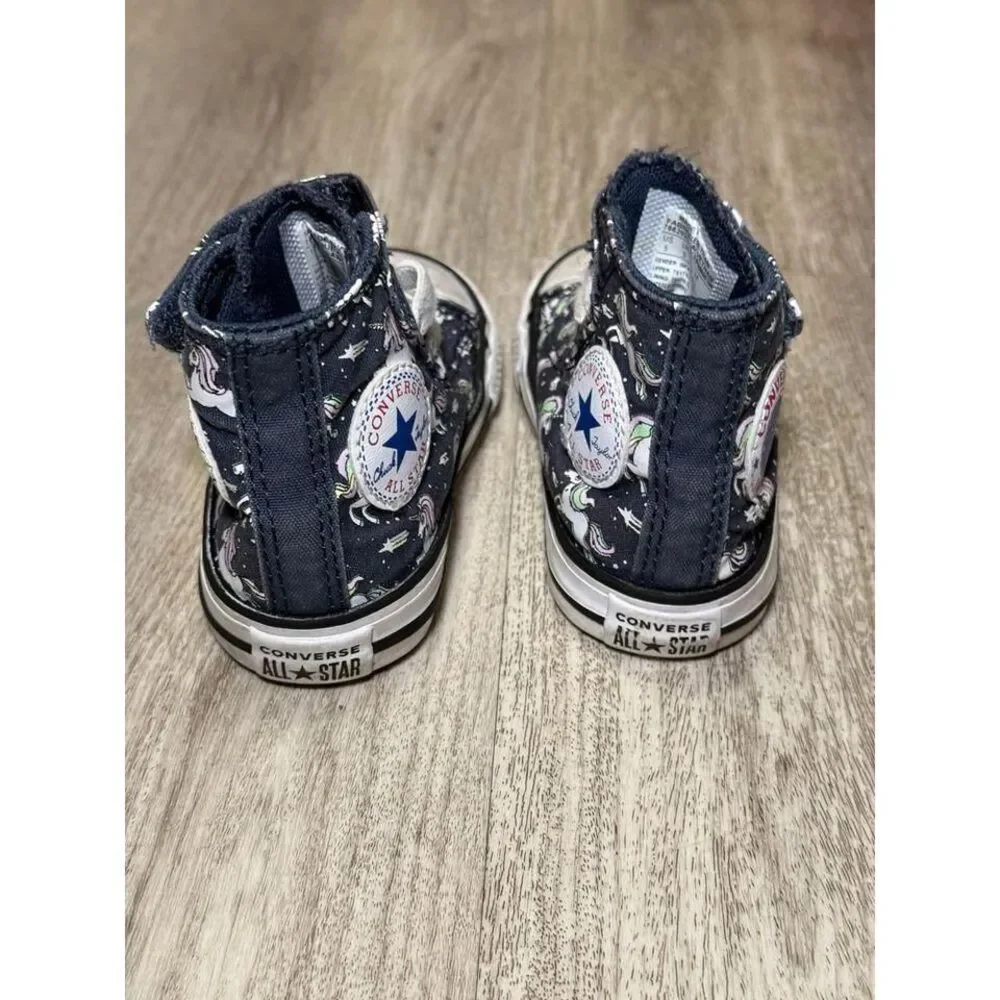 Converse All Star High Top Unicorn Toddler Sneakers Size 5‎ Lace Up Hook & Loop.